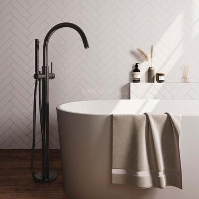 Brauer Gunmetal Edition Vrijstaande Vrijstaand Badmengkraan - met Staaf Handdouche - Doucheslang - Gunmetal Geborsteld Pvd