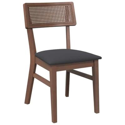 Eetkamerstoelen met kussens 2 st massief hout rubber bruin Eetkamerstoelen met kussens 2 st massief hout rubber bruin