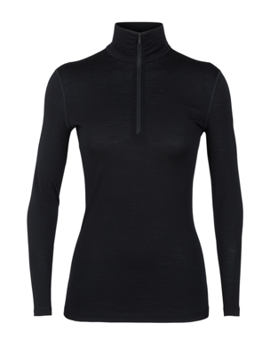 Icebreaker 200 Oasis LS Half Zip Thermoshirt Dames Black L