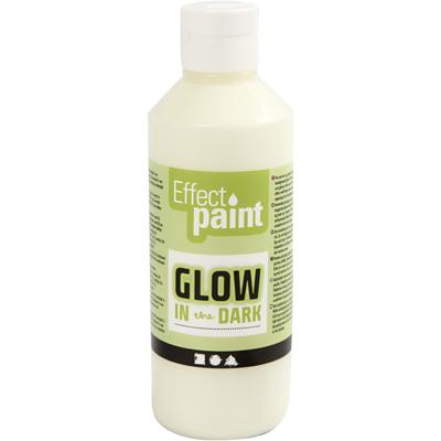 Creativ Company Glow in the dark verf geel/ groen, 250ml