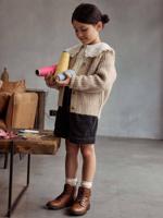 Fluwelen short met elastische tailleband antraciet - thumbnail