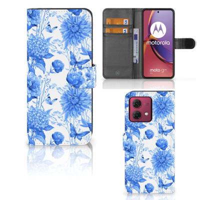 Hoesje voor Motorola Moto G84 Flowers Blue Hoesje voor Motorola Moto G84 Flowers Blue
