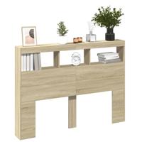 Hoofdbordkast met LED-verlichting 140x17x102 cm sonoma eiken - thumbnail