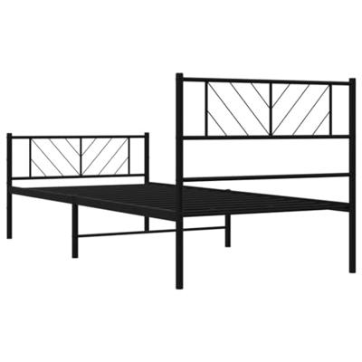 Bedframe met hoofd- en voeteneinde metaal zwart 80x200 cm