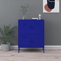 VidaXL Opbergkast 80x35x101,5 cm staal marineblauw - thumbnail