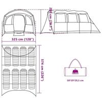 Gezinstent met dak Groen en Wit 576 x 325 x 213 cm - thumbnail