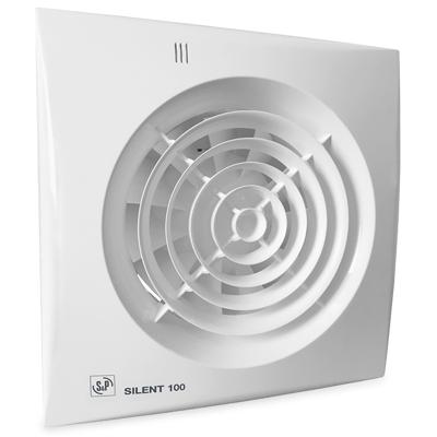 S&P Silent 100 CHZ badkamerventilator met instelbare nalooptimer en hygrostaat wit