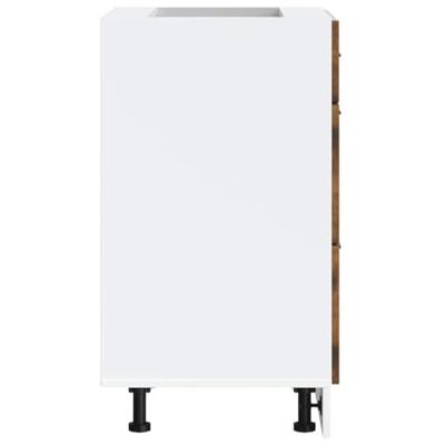 Keuken onderkast Lucca bewerkt hout gerookt eikenkleurig