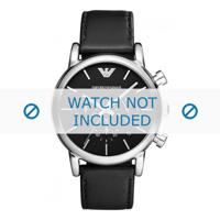 Horlogeband Armani AR1733 Leder Zwart 20mm - thumbnail