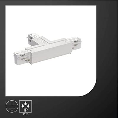 Eutrac 1001519 230V-railsysteemcomponenten T-verbinder T-Verbinder Erde rechts, weiss Verkeerswit