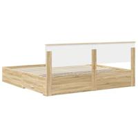 Bedframe met hoofdeinde Sonoma Eiken 200 x 200 cm Bewerkt hout - thumbnail
