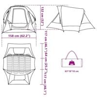 Tent 4-persoons waterdicht grijs en oranje - thumbnail