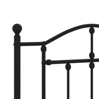 Bedframe met hoofd- en voeteneinde metaal zwart 90x200 cm - thumbnail