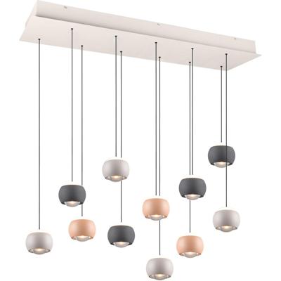 LED Hanglamp - Musterring Cannon - 11 Lichtpunten van 5 Watt - Rechthoek - Dimbaar - Aanpasbare Lichtkleur - Hoogte Aanpasbaar - Geheugenfunctie - Nachtlamp - Meerkleurig - Metaal