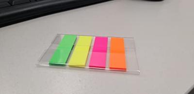 OFFICE products index, ft 12 x 43 mm, geassorteerde neonkleuren, ophangzakje van 4 x 35 tabs