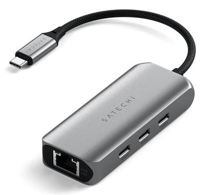 Satechi 4-in-1 USB-C hub with ethernet (2.5 Gb) - Space Grey Satechi 4-in-1 USB-C hub with ethernet (2.5 Gb) - Space Grey