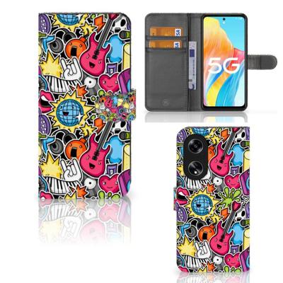 OPPO Reno8 T 5G | Wallet Case | met Pasjes | Punk Rock OPPO Reno8 T 5G | Wallet Case | met Pasjes | Punk Rock