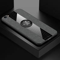 Voor iPhone 6 plus/6s plus XINLI stiksels doek Textue schokbestendig TPU beschermhoes met ring houder (grijs) - thumbnail