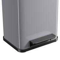 Hailo Öko duo plus M 6222200 Afvalbak 18 l Plaatstaal (l x b x h) 320 x 320 x 430 mm Lichtgrijs Met voetpedaal 1 stuk(s) - thumbnail