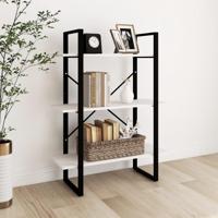 Boekenkast met 3 schappen 80x30x105 cm massief grenenhout wit - thumbnail