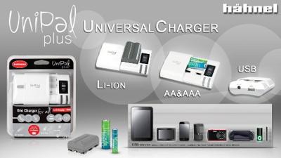 Hahnel UniPal Plus universele oplader met USB (5 V, 1000 mAh) voor Li-ion en AA/AAA batterij 320325 grijs, wit, grijs, wit