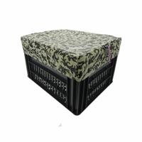 Fietskrat Fietsmand Hoes Medium Decoration Black/White - thumbnail