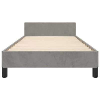 Bedframe met hoofdeinde fluweel lichtgrijs 80x200 cm