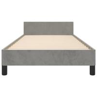Bedframe met hoofdeinde fluweel lichtgrijs 80x200 cm - thumbnail