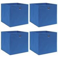 VidaXL Opbergboxen 4 st 32x32x32 cm stof blauw - thumbnail
