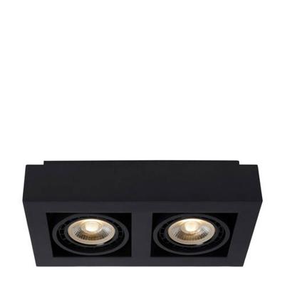 Lucide ZEFIX - Plafondspot - LED Dim to warm - GU10 (ES111) - 2x12W 2200K/3000K - Zwart