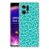 OPPO Find X5 | Hoesje maken | Cracks Blue - thumbnail