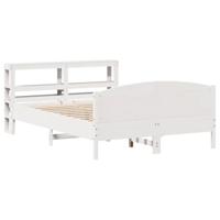 Bedframe zonder matras massief grenenhout wit 140x190 cm - thumbnail