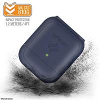 Staand hoesje voor AirPods 1 & 2 siliconen AirPods hoesje, zichtbaar oplaadbaar, extra grip hoogglans oppervlakteafwerking, compatibel met draadloos opladen - Marineblauw - thumbnail