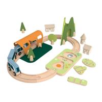 Classic World houten treinbaan speelset, 40dlg. - thumbnail