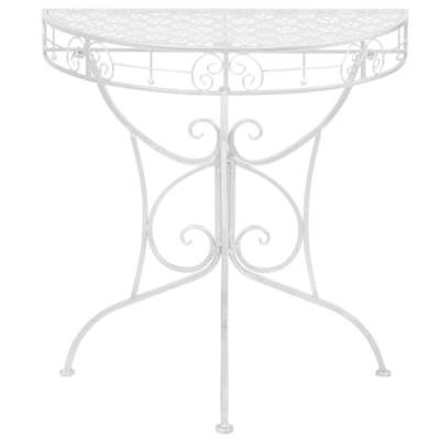 Bijzettafel vintage stijl half rond 72x36x74 cm metaal zilver - thumbnail