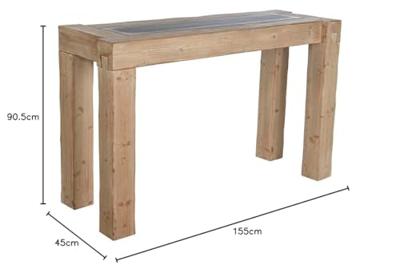 Wandtafel Home ESPRIT Spar Hout MDF 155 x 45 x 90,5 cm