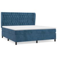 Boxspring met matras fluweel donkerblauw 180x200 cm - thumbnail