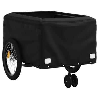 VidaXL Fietstrailer 45 kg ijzer zwart en groen - thumbnail