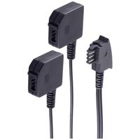 Shiverpeaks Telefoon (analoog) Adapter [1x Telefoonstekker Duitsland (TAE-F) - 2x Telefoonkoppeling Duitsland (TAE-F)] 0.2 m Zwart - thumbnail