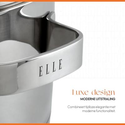 ELLE Gourmet Moderne Kookpan met Deksel - Ø 18 cm - RVS