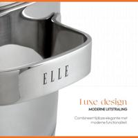 ELLE Gourmet Moderne Kookpan met Deksel - Ø 18 cm - RVS - thumbnail