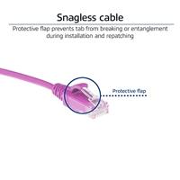 ACT Roze 0,15 meter LSZH U/UTP CAT6 datacenter slimline patchkabel snagless met RJ45 connectoren - thumbnail