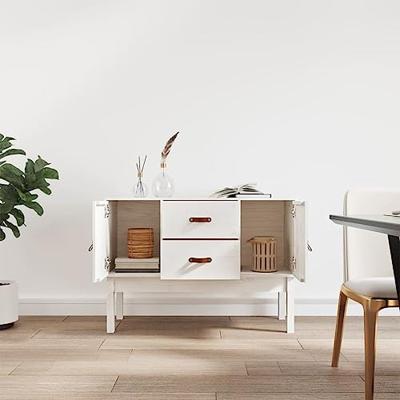 Dressoir 110x40x78 cm massief grenenhout wit - thumbnail