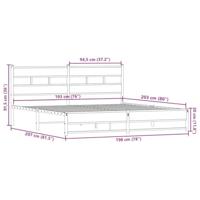 Bedframe zonder matras metaal gerookt eikenkleurig 193x203 cm - thumbnail
