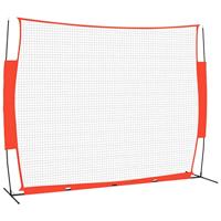 VidaXL Honkbalnet draagbaar 369x107x271 cm staal polyester rood zwart - thumbnail