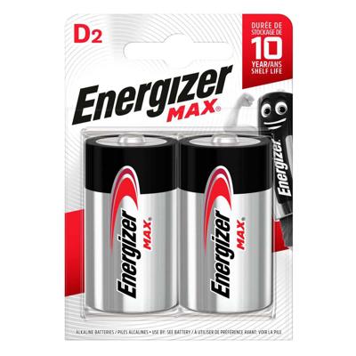 Energizer batterijen Max D, blister van 2 stuks Energizer batterijen Max D, blister van 2 stuks