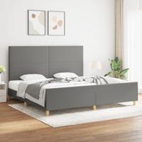 Bedframe zonder matras stof donkergrijs 200x200 cm - thumbnail