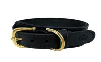 Sazzz halsband voor hond pioneer classic leer zwart 37-45x3,5 cm - thumbnail
