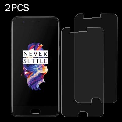 2 PC's OnePlus 5 0.3 mm 9H oppervlaktehardheid 2.5D Explosieveilig niet-volledig scherm getemperd glas scherm Film