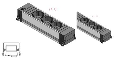 Bachmann 317.100 Stekkerdoos zonder schakelaar Aluminium, Zwart Randaarde stekker